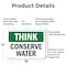 Signmission Conserve Water, 18 in W x Rectangle, Aluminum OS-2PACK-TS-A-1218-L-11821 - alternate 4
